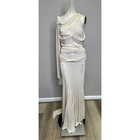 Di Petsa Golden Moonlight Dress in Metallic Gold Size XL $2030 - Picture 14 of 15